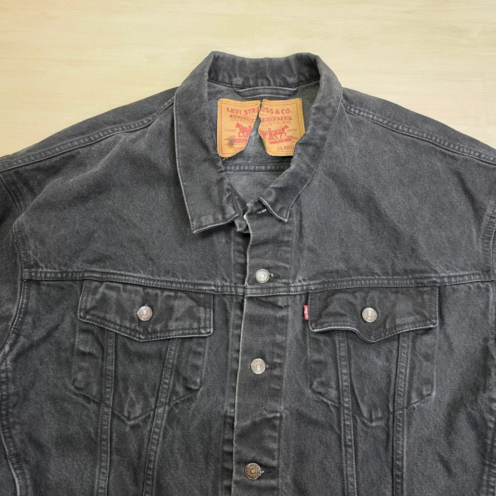 Vintage Levi's 70598-4159 Black Type 3 Denim Jean Jacket Big Patch Size XL Read‎